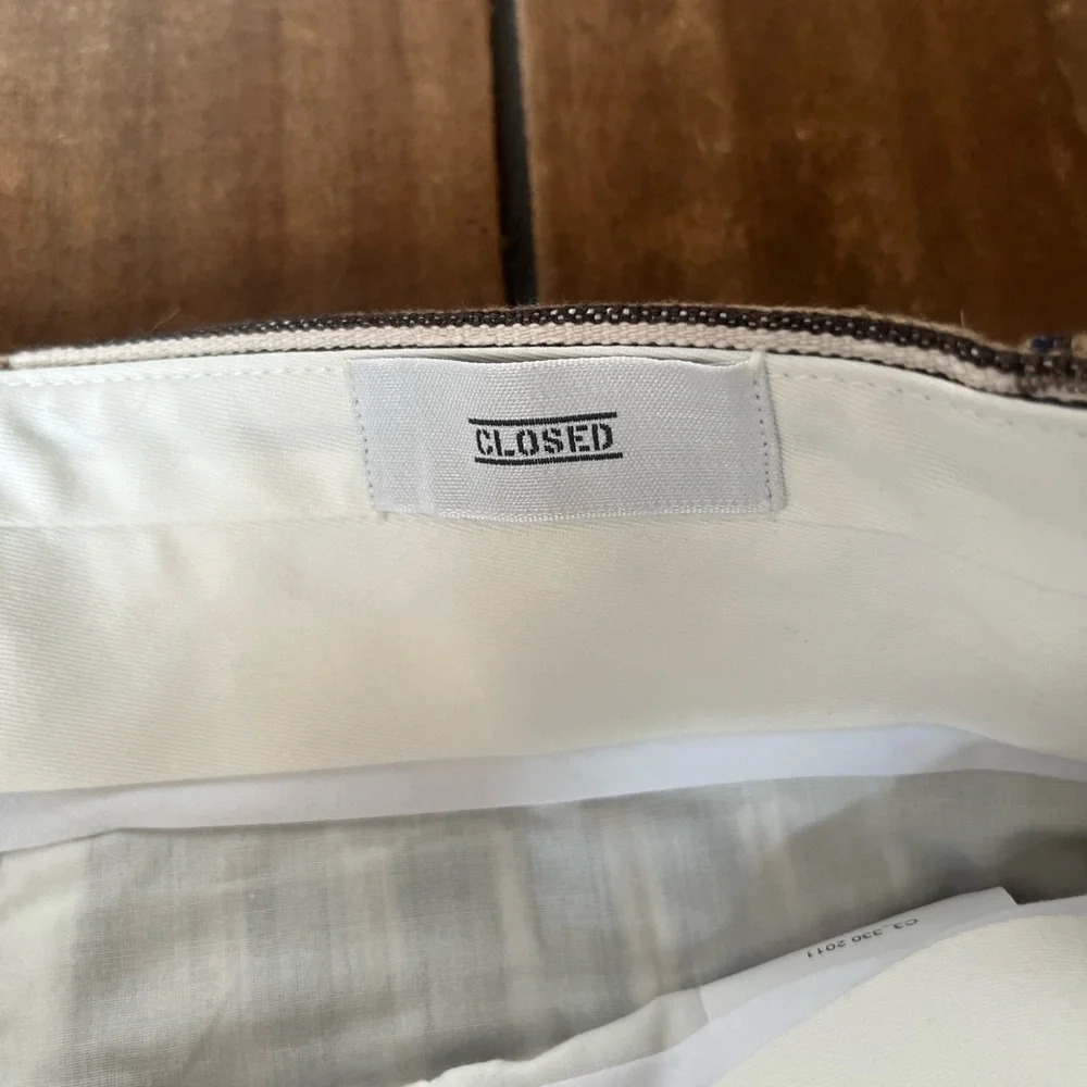 Closed striped straight leg pant Italian fabric size 32 - Picture 4 of 9